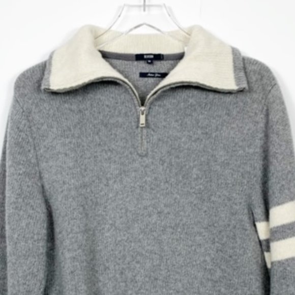 Benson Gray Wool Blend 1/4 Zip Sweater - Picture 2 of 7